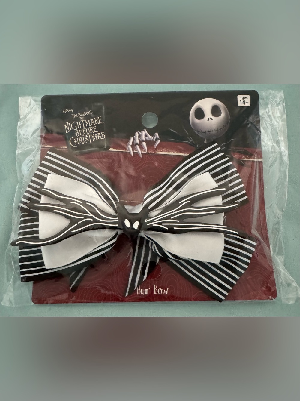 Disney The Nightmare Before Christmas Jack Skellington Black & White Hair Bow